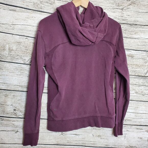 Lululemon On The Daily Full Zip Hoodie Heathered Bordeaux Size 6 Faded Color - Picture 3 of 6
